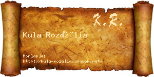 Kula Rozália névjegykártya